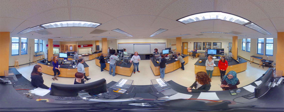 360° video image of chemistry lab