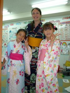 McCuen in Japan with her students