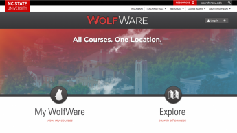 Screenshot of WolfWare home page