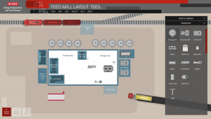 Screenshot of the Feed Mill Layout Tool. 