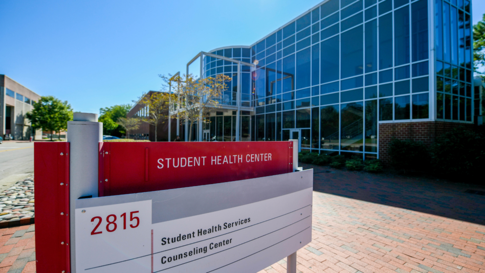 Exterior of NC State Student Health Center building