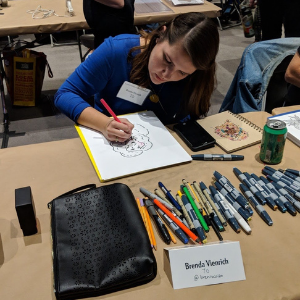 Vienrich participates in the NCMA Monster Drawing Rally.