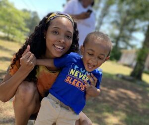 Hagans and her son on Mother's Day