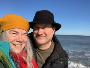 Cathi and Dan Dunnagan at Kure Beach, North Carolina.