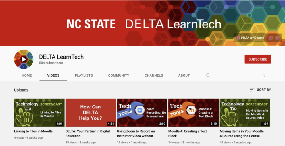Decorative screenshot of the DELTA YouTube Channel