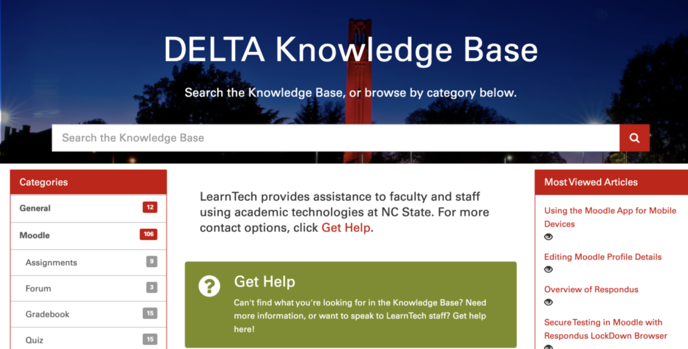 DELTA Knowledge Base main page