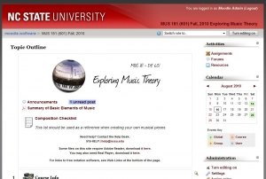 reVAMPed "Exploring Music Theory" course in Moodle