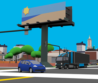 Screenshot from the FLS 102 course Unity 3D city.
