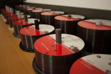 Pictures of stacks of DVDs