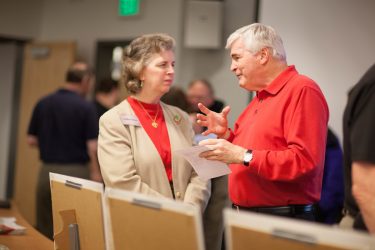 Picture of two people having a conversation